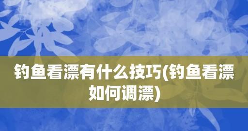 夜晚钓鱼看漂的技巧（探寻黑暗中的潜鱼）  第2张